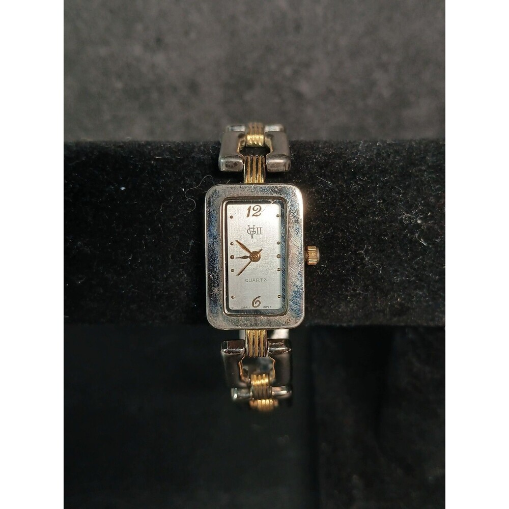 VGII Ladies Rectangular Quartz Watch Two Tone Japan Movt New Battery